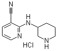 2-(3-哌啶基氨基)-3-吡啶甲腈盐酸盐分子结构 (CAS 1185310-70-6)