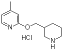 4-甲基-2-(3-哌啶基甲氧基)吡啶盐酸盐分子结构 (CAS 1185310-76-2)