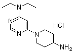 6-(4-氨基-1-哌啶基)-N,N-二乙基-4-嘧啶胺盐酸盐分子结构 (CAS 1185310-82-0)