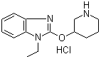 CAS 登录号：1185310-89-7, 1-乙基-2-(3-哌啶基氧基)-1H-苯并咪唑盐酸盐
