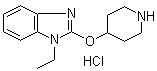 1-Ethyl-2-(4-piperidinyloxy)-1H-benzimidazole hydrochloride molecular structure (CAS 1185311-14-1)