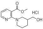 2-[3-(Hydroxymethyl)-1-piperidinyl]-3-pyridinecarboxylic acid methyl ester hydrochloride molecular structure (CAS 1185312-53-1)