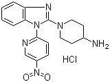1-[1-(5-硝基-2-吡啶基)-1H-苯并咪唑-2-基]-4-哌啶胺盐酸盐分子结构 (CAS 1185313-21-6)