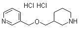 3-[(3-哌啶基甲氧基)甲基]吡啶盐酸盐分子结构 (CAS 1185313-80-7)