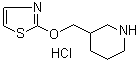 CAS 登录号：1185315-11-0, 3-[(2-噻唑基氧基)甲基]哌啶盐酸盐