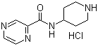 N-4-哌啶基-2-吡嗪甲酰胺盐酸盐分子结构 (CAS 1185316-41-9)