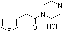 1-(1-哌嗪基)-2-(3-噻吩基)乙酮盐酸盐分子结构 (CAS 1185316-81-7)