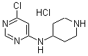 6-氯-N-4-哌啶基-4-嘧啶胺盐酸盐分子结构 (CAS 1185318-56-2)