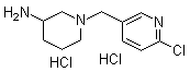 structure of CAS# 1185319-64-5, 1-[(6-Chloro-3-pyridinyl)methyl]-3-piperidinamine hydrochloride