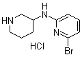 structure of CAS# 1185319-74-7, 6-Bromo-N-3-piperidinyl-2-pyridinamine hydrochloride