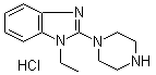 structure of CAS# 1185319-81-6, 1-Ethyl-2-(1-piperazinyl)-1H-benzimidazole hydrochloride