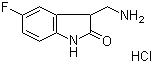 structure of CAS# 1185369-69-0, 3-(Aminomethyl)-5-fluoro-1,3-dihydro-2H-indol-2-one hydrochloride
