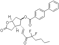 CAS # 118583-35-0, [1,1'-Biphenyl]-4-carboxylic acid [3aR-[3aa,4a(E),5b,6aa]]-4-(4,4-difluoro-3-oxo-1-octenyl)hexahydro-2-oxo-2H-cyclopenta[b]furan-5-yl ester