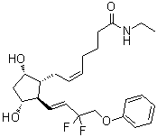 (5Z)-7-[(1R,2R,3R,5S)-2-[(1E)-3,3-二氟-4-苯氧基-1-丁烯-1-基]-3,5-二羟基环戊基]-N-乙基-5-庚烯酰胺分子结构 (CAS 1185851-52-8)