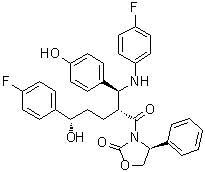 (4S)-3-[(2R,5S)-5-(4-氟苯基)-2-[(S)-[(4-氟苯基)氨基](4-羟基苯基)甲基]-5-羟基-1-氧代戊基]-4-苯基-2-恶唑烷酮分子结构 (CAS 1185883-40-2)