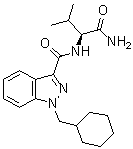 structure of CAS# 1185887-21-1, N-[(1S)-1-(Aminocarbonyl)-2-methylpropyl]-1-(cyclohexylmethyl)-1H-indazole-3-carboxamide