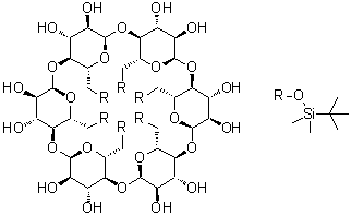 六(6-二甲基-叔丁基硅烷基)-alpha-环糊精分子结构 (CAS 118646-79-0)