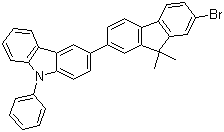 CAS 登录号：1186644-43-8, 3-(7-溴-9,9-二甲基-9H-芴-2-基)-9-苯基-9H-咔唑