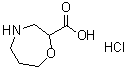 Hexahydro-1,4-oxazepine-2-carboxylic acid hydrochloride molecular structure (CAS 1186663-62-6)