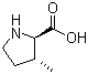 (2R,3R)-3-甲基吡咯烷-2-甲酸分子结构 (CAS 118758-47-7)