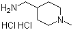 1-甲基-4-哌啶甲胺二盐酸盐分子结构 (CAS 1187582-53-1)