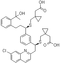 CAS 登录号：1187586-58-8, 1-[[[(1R)-1-[3-[(1S)-1-[[[1-(羧甲基)环丙基]甲基]硫基]-2-(7-氯-2-喹啉基)乙基]苯基]-3-[2-(1-羟基-1-甲基乙基)苯基]丙基]硫基]甲基]环丙烷乙酸