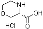 (3S)-3-吗啉羧酸盐酸盐分子结构 (CAS 1187929-04-9)