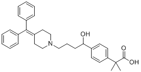 2-(4-(4-(4-(二苯基亚甲基)哌啶-1-基)-1-羟基丁基)苯基)-2-甲基丙酸分子结构 (CAS 1187954-57-9)