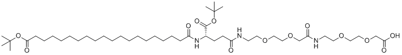 tBuO-Ara-Glu(AEEA-AEEA-OH)-OtBu分子结构 (CAS 1188328-37-1)