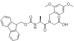N-[芴甲氧羰基]-L-丙氨酰基-N-[(2,4-二甲氧基苯基)甲基]甘氨酸分子结构 (CAS 1188402-17-6)