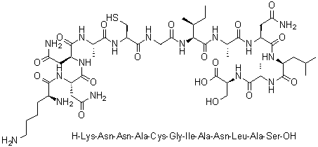 L-赖氨酰-L-天冬氨酰胺酰-L-天冬氨酰胺酰-L-丙氨酰-L-半胱氨酰甘氨酰-L-异亮氨酰-L-丙氨酰-L-天冬氨酰胺酰-L-亮氨酰-L-丙氨酰-L-丝氨酸分子结构 (CAS 1188512-69-7)