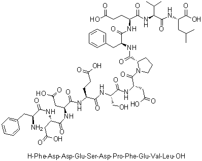 L-苯丙氨酰-L-alpha-天冬氨酰-L-alpha-天冬氨酰-L-alpha-谷氨酰-L-丝氨酰-L-alpha-天冬氨酰-L-脯氨酰-L-苯丙氨酰-L-alpha-谷氨酰-L-缬氨酰-L-亮氨酸分子结构 (CAS 1188512-98-2)