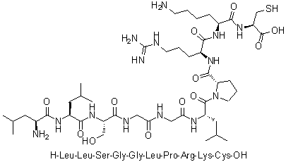 L-亮氨酰-L-亮氨酰-L-丝氨酰甘氨酰甘氨酰-L-亮氨酰-L-脯氨酰-L-精氨酰-L-赖氨酰-L-半胱氨酸分子结构 (CAS 1188513-01-0)