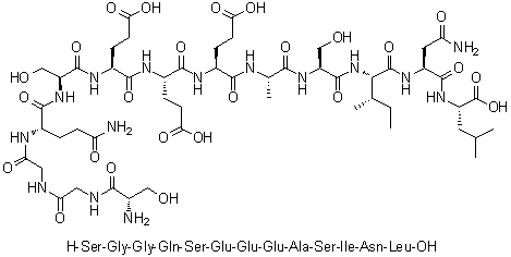L-丝氨酰甘氨酰甘氨酰-L-谷氨酰胺酰-L-丝氨酰-L-alpha-谷氨酰-L-alpha-谷氨酰-L-alpha-谷氨酰-L-丙氨酰-L-丝氨酰-L-异亮氨酰-L-天冬氨酰胺酰-L-亮氨酸分子结构 (CAS 1188513-28-1)