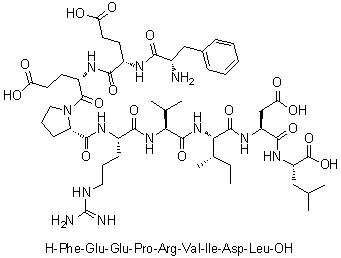 L-苯丙氨酰-L-alpha-谷氨酰-L-alpha-谷氨酰-L-脯氨酰-L-精氨酰-L-缬氨酰-L-异亮氨酰-L-alpha-天冬氨酰-L-亮氨酸分子结构 (CAS 1188513-49-6)