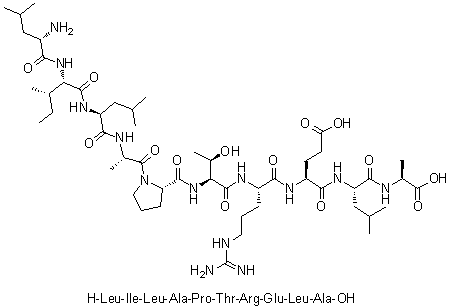 L-亮氨酰-L-异亮氨酰-L-亮氨酰-L-丙氨酰-L-脯氨酰-L-苏氨酰-L-精氨酰-L-alpha-谷氨酰-L-亮氨酰-L-丙氨酸分子结构 (CAS 1188513-51-0)