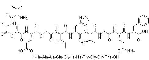 L-异亮氨酰-L-丙氨酰-L-丙氨酰-L-alpha-谷氨酰甘氨酰-L-异亮氨酰-L-组氨酰-L-苏氨酰甘氨酰-L-谷氨酰胺酰-L-苯丙氨酸分子结构 (CAS 1188513-52-1)