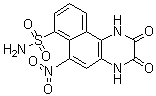 structure of CAS# 118876-58-7, 1,2,3,4-Tetrahydro-6-nitro-2,3-dioxobenzo[f]quinoxaline-7-sulfonamide
