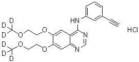 structure of CAS# 1189953-78-3, N-(3-乙炔基苯基)-6,7-双[2-(三氘甲氧基)乙氧基]喹唑啉-4-胺盐酸盐