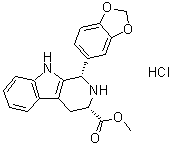 (1S,3S)-1-(1,3-苯并二氧杂环戊烯-5-基)-2,3,4,9-四氢-1H-吡啶并[3,4-b]吲哚-3-羧酸甲酯盐酸盐分子结构 (CAS 1190238-20-0)