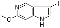 structure of CAS# 1190315-47-9, 3-碘-6-甲氧基-1H-吡咯并[3,2-c]吡啶