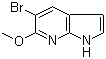 5-溴-6-甲氧基-1H-吡咯并[2,3-b]吡啶分子结构 (CAS 1190321-63-1)