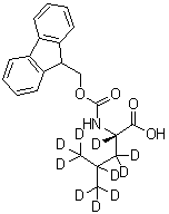 N-芴甲氧羰基-L-亮氨酸-2,3,3,4,5,5,5,5',5',5'-d<sub>10</sub>分子结构 (CAS 1190594-22-9)