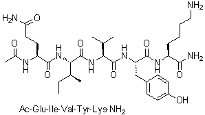N2-乙酰基-L-谷氨酰胺酰-L-异亮氨酰-L-缬氨酰-L-酪氨酰-L-赖氨酰胺分子结构 (CAS 1190970-24-1)