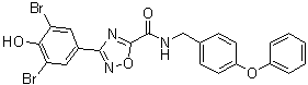 3-(3,5-二溴-4-羟基苯基)-N-[(4-苯氧基苯基)甲基]-1,2,4-恶二唑-5-甲酰胺分子结构 (CAS 1191252-49-9)