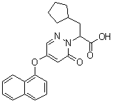 CAS 登录号：1191454-12-2, alpha-(环戊基甲基)-4-(1-萘基氧基)-6-氧代-1(6H)-哒嗪乙酸