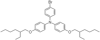 structure of CAS# 1192035-51-0, 4-Bromo-N,N-bis[4-[(2-ethylhexyl)oxy]phenyl]benzenamine