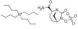 N,N,N-tributyl-1-Butanaminium (1R,2S,5R)-2-(aminocarbonyl)-7-oxo-1,6-diazabicyclo[3.2.1]oct-6-yl sulfate molecular structure (CAS 1192651-80-1)