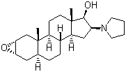 (2a,3a,5a,16b,17b)-2,3-环氧-16-(1-吡咯烷基)雄甾烷-17-醇分子结构 (CAS 119302-19-1)