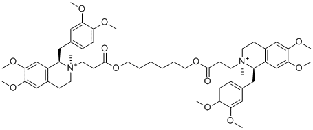 CAS # 1193104-84-5, Cisatracurium EP Impurity M, 2,2'-[Hexane-1,6-diylbis[oxy(3-oxopropane-3,1-diyl)]]bis[(1R,2R)-1-[(3,4-dimethoxyphenyl)methyl]-6,7-dimethoxy-2-methyl-1,2,3,4-tetrahydroisoquinolinium]